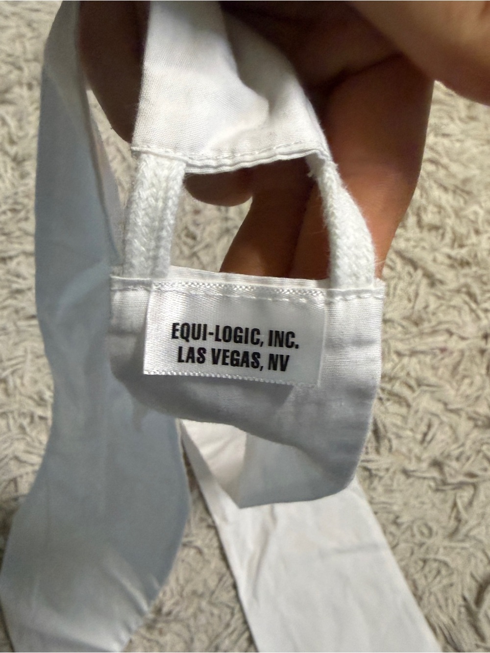 White Equi-Logic English Horseback Riding Tie. Good Condition. - Picture 2 of 2